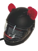 PELUŞ KASK KULAĞI (JK-P1) PANDA KULAK - KIRMIZI - 1