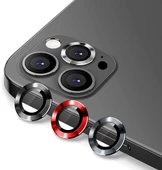 iPhone 12 Pro Kamera Lens Koruyucu Cam Metal Kenarlı 3lü Set - 1