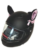 PELUŞ KASK KULAĞI (JK-P3) KEDİ KULAK - SİYAH - PEMBE - 1