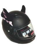 PELUŞ KASK KULAĞI (JK-P3) KEDİ KULAK - SİYAH - PEMBE - 3