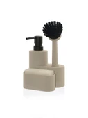 The Mia SBN0083 Round Sıvı Sabunluk Seti Bej - 1