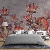 Çiçek Temalı Duvar Doku Temalı Duvar Kağıdı Baskı thumbnail 2