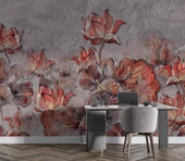 Çiçek Temalı Duvar Doku Temalı Duvar Kağıdı Baskı thumbnail 4