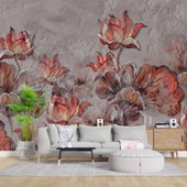 Çiçek Temalı Duvar Doku Temalı Duvar Kağıdı Baskı thumbnail 1