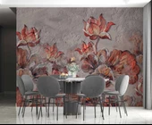 Çiçek Temalı Duvar Doku Temalı Duvar Kağıdı Baskı thumbnail 5
