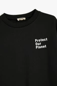Koton Erkek Çocuk Sweatshirt Slogan Baskılı Uzun Kollu Bisiklet Yaka - 3
