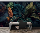 Botanik bahçe yaprak temalı Duvar Kağıdı Baskı thumbnail 4