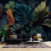 Botanik bahçe yaprak temalı Duvar Kağıdı Baskı thumbnail 1