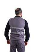 ESER - V Yaka Gabardin Yelek - İş Yeleği - Gri thumbnail 2