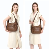 Yıkama Deri Hem Sırt Hem Omuz Kadın Çantası 21-K Barcelona 1890 - 5