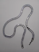 Çelik suyolu gümüş kolye - 1