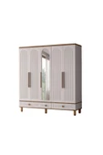 Ücretsiz Montaj-%100 MDF-Aytaşı-Bohem Mahlas 5 kapaklı Aynalı Gardırop - 1