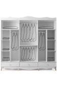 Riga Gardırop-mdf-beyaz-240x60x220cm-6 Kapak-aynalı Kapak-ücretsiz Nakliye Ve Montaj - 2