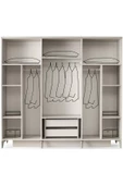 Dresden Gardırop-mdf-kum Beji-230x58x210cm-6 Kapak-aynalı Kapak-ücretsiz Nakliye Ve Montaj - 2