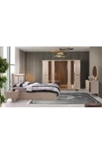 Dublin Gardırop-mdf-kum Beji-240x60x220cm-6 Kapak-aynalı Kapak-ücretsiz Nakliye Ve Montaj - 6