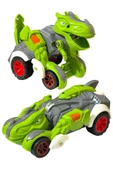 Trex Dinazor Figür Araba Sürtmeli Teker Transformers Robot Dinozor 15cm YEŞİL - 1