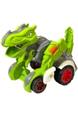 Trex Dinazor Figür Araba Sürtmeli Teker Transformers Robot Dinozor 15cm YEŞİL - 6