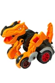 Trex Dinazor Figür Araba Sürtmeli Teker Transformers Robot Dinozor 15cm TURUNCU - 4