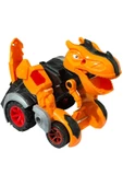 Trex Dinazor Figür Araba Sürtmeli Teker Transformers Robot Dinozor 15cm TURUNCU - 3