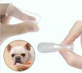 Evcil Hayvan Kedi Köpek Parmağa Takılan Diş Kaşıma Fırçası - 1