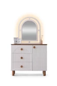 %100 MDF-Aytaşı-Bohem Zerda Aynalı Şifonyer-Makyaj Masası - 1