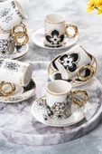 Acar Elixir 6 Kişilik Porselen Kahve Fincanı Takımı 05189 - 1