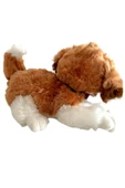 Peluş Köpek Havlayan Yatan Sevimli Peluş Köpek 25 Cm Yatan Sesli Köpek Peluş - 2