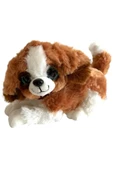 Peluş Köpek Havlayan Yatan Sevimli Peluş Köpek 25 Cm Yatan Sesli Köpek Peluş - 1
