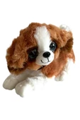 Peluş Köpek Havlayan Yatan Sevimli Peluş Köpek 25 Cm Yatan Sesli Köpek Peluş - 3