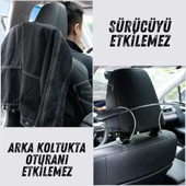 Oto Koltuk Arkası Elbise Askılığı Ceket Askısı Krom Metal Araç İçi Askılık Kaydırmaz Yüzeyli Kıyafet Askısı - 6