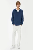 Koton Yarım Fermuarlı Yaka Sweatshirt Uzun Kollu Pamuk Karışımlı - 2