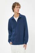Koton Yarım Fermuarlı Yaka Sweatshirt Uzun Kollu Pamuk Karışımlı - 3