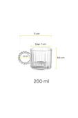 Perotti Amber Renkli 4'lü Boncuk Kulplu 200ml Kupa Bardak 15922 - 3