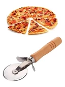 3B Trend Bambu Saplı Pizza Hamur Kesici 17 cm Çelik Pizza Kesici - 2
