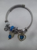 mavi kalpli çelik bileklik - 2