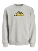 Jack Jones Mountaın Logo Bisiklet Yaka Erkek Sweat 12262094 - 3