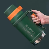 Shotay Çelik Termos Camper Large 1600Ml Haki - 2