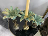 Palmiye Şamdan 3 lü Mumluk polyesrer - 6