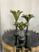 Palmiye Şamdan 3 lü Mumluk polyesrer - 1