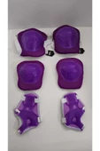 Çocuk Koruyucu Set Dizlik Dirseklik Bileklik 6 Parça Paten Scooter Bisiklet Kaykay Koruyucu Mor Renk - 1