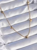Çelik Gold Renk Minimal Kalp Model Kolye - 1