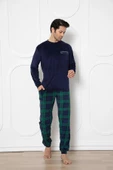 Aydoğan Erkek Kadife Kışlık Bisiklet Yaka Uzun Kol Pijama Takımı 13016 - 1 Adet  XL Lacivert - 1