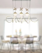 TT Aydınlatma TT314-3TPL-YM-BY  Büyük Sarmal Modeli Yemek Masası Mat Beyaz Led Avize thumbnail 3