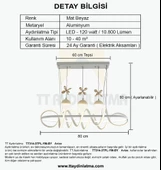 TT Aydınlatma TT314-3TPL-YM-BY  Büyük Sarmal Modeli Yemek Masası Mat Beyaz Led Avize thumbnail 4