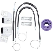 Volkswagen Polo 4 2002-2009 Arası Uyumlu Ön Sağ Kapı Cam Kriko Teli ve Tamir Seti Takımı Kiti - 1