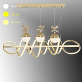 TT Aydınlatma TT314-3TPL-YM-SR  Büyük Sarmal Modeli Yemek Masası Sarı Kaplama Led Avize thumbnail 1