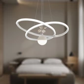 TT Aydınlatma TT310-1TPL-BY  Trio Modeli Mat Beyaz Tek Toplu 3 Renk Modüllü Ledli Avize thumbnail 3