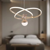 TT Aydınlatma TT310-1TPL-FSR  Trio Modeli Fransız Sarı Kaplama Tek Toplu 3 Renk Modüllü Ledli Avize thumbnail 2