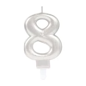 8 Rakam Mum Gümüş Renk - 1