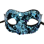 Payetli Venedik Balo Parti Maskesi Mavi - 1
